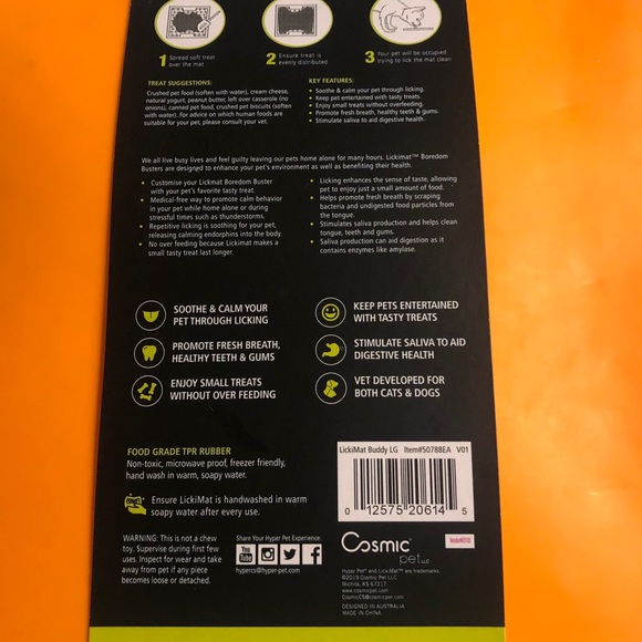 Hyper Pet LickiMat orange large - extra large NWT - Picture 10 of 11